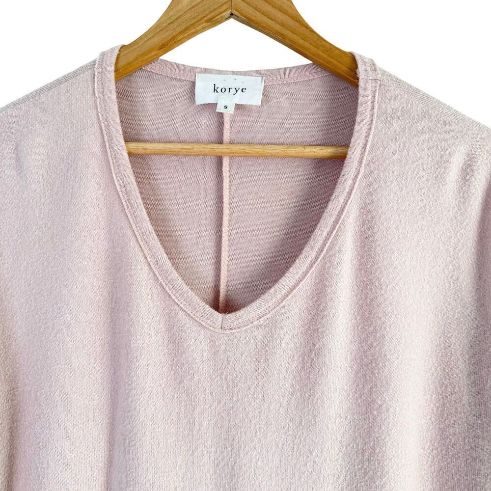 Korye x Stitch Fix V Neck Long Sleeve Soft Sweater in Ballet Pink,‎ Size Small - Picture 2 of 8